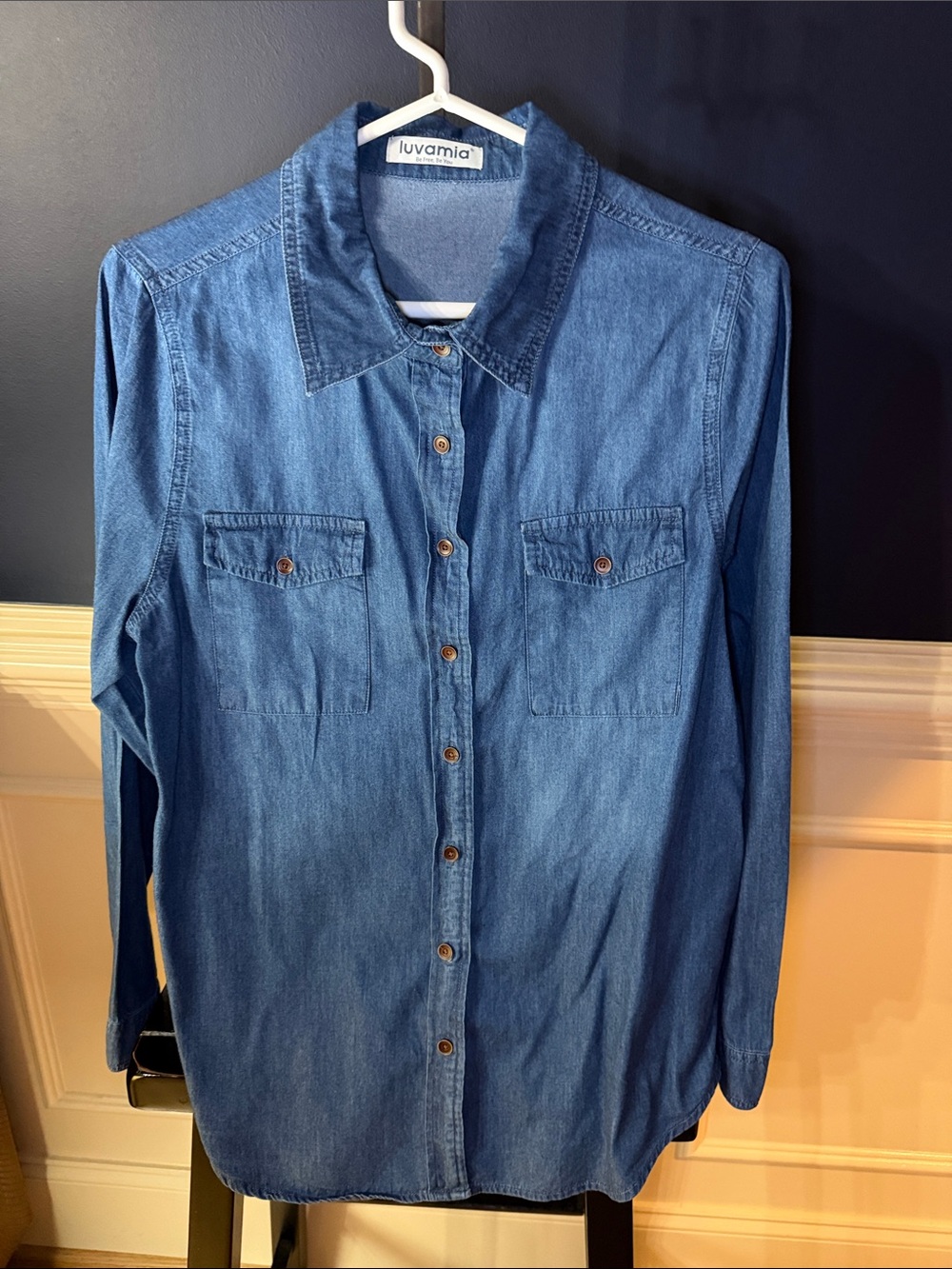 Luvamia Blue Denim Button-Down Shirt - Women's